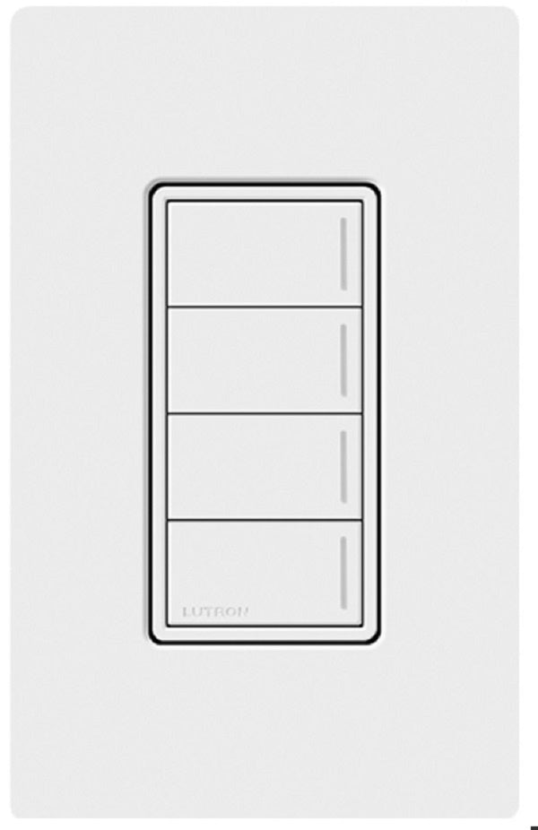 Lutron RRST-HN4B-WH RadioRA 3 Sunnata RF Keypad, 4-Button Hybrid Keypad in White