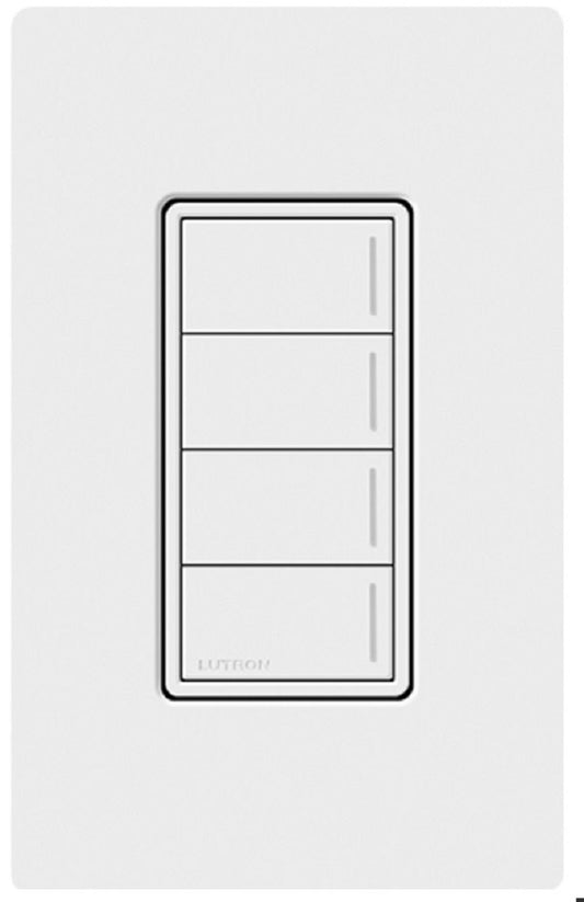 Lutron RRST-HN4B-WH RadioRA 3 Sunnata RF Keypad, 4-Button Hybrid Keypad in White