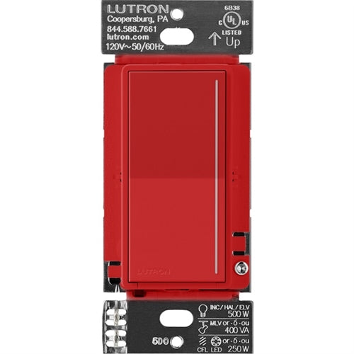 Lutron Sunnata RRST-PRO-N-SR RadioRA 3 PRO LED+ RF Touch Single Pole/ Multi-Location Dimmer in Signal Red