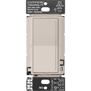 Lutron Sunnata RRST-PRO-N-TP RadioRA 3 PRO LED+ RF Touch Single Pole/ Multi-Location Dimmer in Taupe
