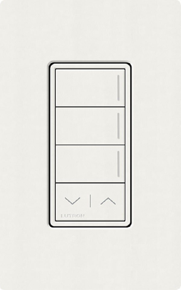 Lutron RRST-W3RL-GL RadioRA 3 Sunnata RF Keypad, 3-Button with Raise/Lower Keypad in Glacier White