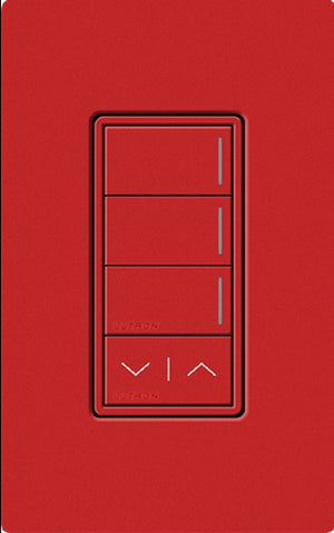 Lutron RRST-W3RL-SR RadioRA 3 Sunnata RF Keypad, 3-Button with Raise/Lower Keypad in Signal Red
