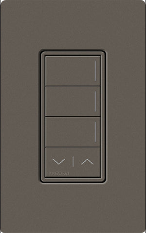 Lutron RRST-W3RL-TF RadioRA 3 Sunnata RF Keypad, 3-Button with Raise/Lower Keypad in Truffle