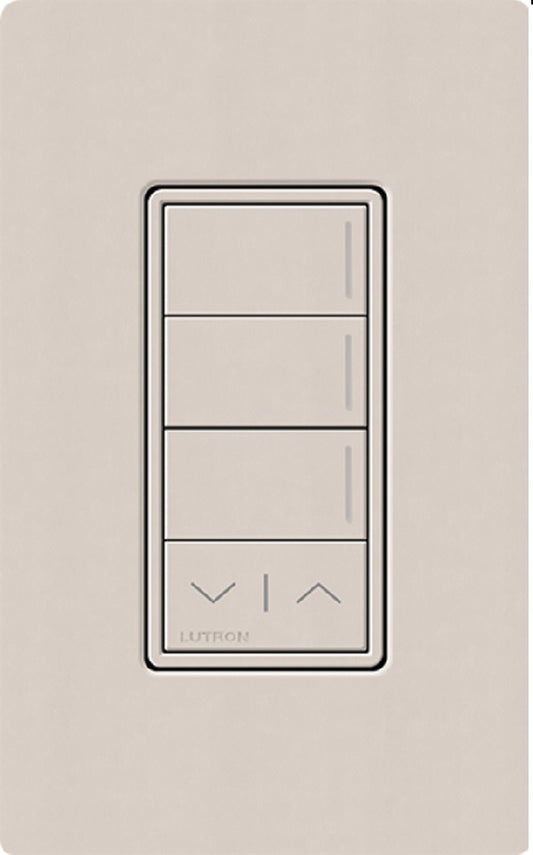 Lutron RRST-W3RL-TP RadioRA 3 Sunnata RF Keypad, 3-Button with Raise/Lower Keypad  in Taupe