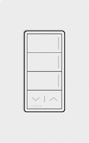 Lutron RRST-W3RL-WH RadioRA 3 Sunnata RF Keypad, 3-Button with Raise/Lower Keypad  in White