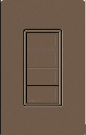 Lutron RRST-W4B-EP RadioRA 3 Sunnata RF Keypad, 4-Button Keypad in Espresso