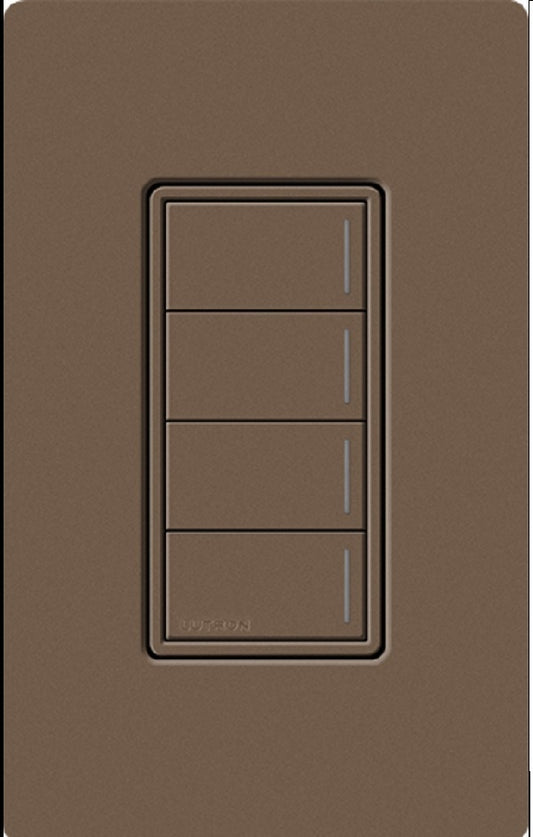 Lutron RRST-W4B-EP RadioRA 3 Sunnata RF Keypad, 4-Button Keypad in Espresso