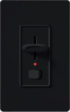 Lutron S-10PNL-BL Skylark 1000W Incandescent / Halogen Single Pole Preset Dimmer with Locator Light in Black