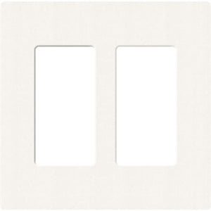 Lutron SC-2-BW Claro Satin Screwless Wallplate 2 Gang in Brilliant White