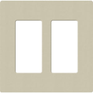 Lutron SC-2-CY Claro Satin Screwless Wallplate 2 Gang in Clay