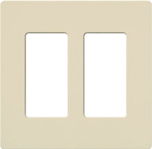 Lutron SC-2-ES Claro Satin Screwless Wallplate 2 Gang in Eggshell