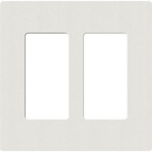 Lutron SC-2-LG Claro Satin Screwless Wallplate 2 Gang in Lunar Gray