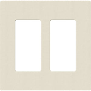 Lutron SC-2-PM Claro Satin Screwless Wallplate 2 Gang in Pumice