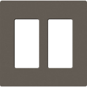 Lutron SC-2-TF Claro Satin Screwless Wallplate 2 Gang in Truffle