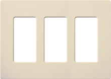 Lutron SC-3-ES Claro Satin Screwless Wallplate 3 Gang in Eggshell