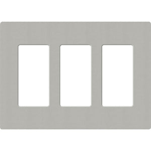 Lutron SC-3-PB Claro Satin Screwless Wallplate 2 Gang in Pebble