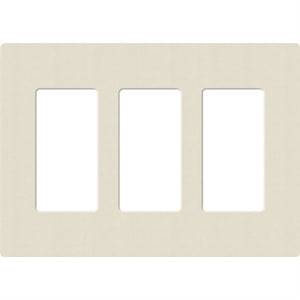Lutron SC-3-PM Claro Satin Screwless Wallplate 3 Gang in Pumice