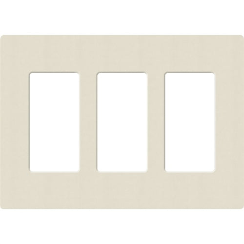 Lutron SC-3-PM Claro Satin Screwless Wallplate 3 Gang in Pumice
