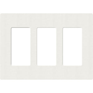Lutron SC-3-RW Claro Satin Screwless Wallplate 2 Gang in Architectural White