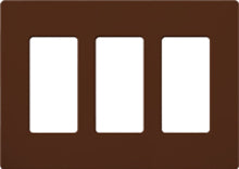Lutron SC-3-SI Claro Satin Screwless Wallplate 3 Gang in Sienna