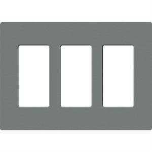 Lutron SC-3-SL Claro Satin Screwless Wallplate 2 Gang in Slate