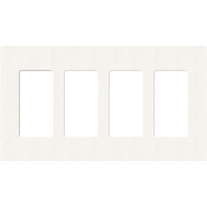 Lutron SC-4-BW Claro Satin Screwless Wallplate 4 Gang in Brilliant White