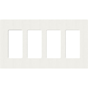 Lutron SC-4-LG Claro Satin Screwless Wallplate 4 Gang in Lunar Gray