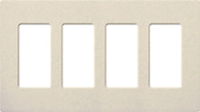 Lutron SC-4-LS Claro Satin Screwless Wallplate 4 Gang in Limestone