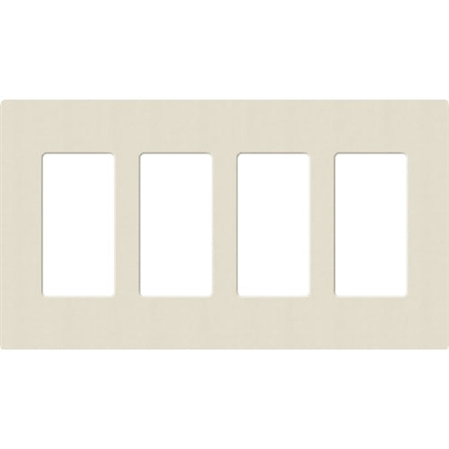 Lutron SC-4-PM Claro Satin Screwless Wallplate 4 Gang in Pumice