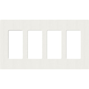 Lutron SC-4-RW Claro Satin Screwless Wallplate 4 Gang in Architectural White