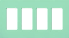 Lutron SC-4-SG Claro Satin Screwless Wallplate 4 Gang in Sea Glass