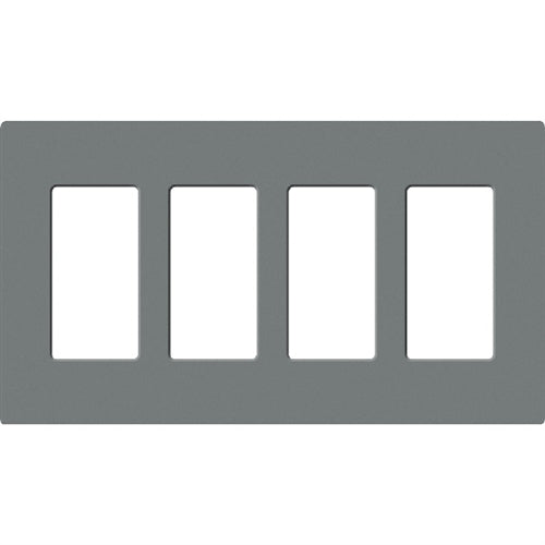 Lutron SC-4-SL Claro Satin Screwless Wallplate 4 Gang in Slate