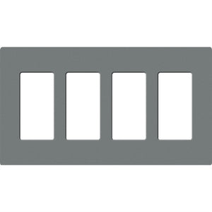 Lutron SC-4-SL Claro Satin Screwless Wallplate 4 Gang in Slate