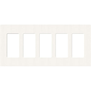Lutron SC-5-BW Claro Satin Screwless Wallplate 5 Gang in Brilliant White