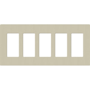 Lutron SC-5-CY Claro Satin Screwless Wallplate 5 Gang in Clay