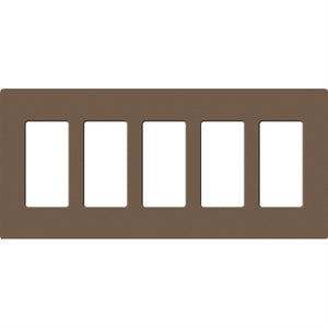 Lutron SC-5-EP Claro Satin Screwless Wallplate 5 Gang in Espresso