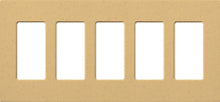 Lutron SC-5-GS Claro Satin Screwless Wallplate 5 Gang in Goldstone
