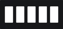Lutron SC-5-MN Claro Satin Screwless Wallplate 5 Gang in Midnight
