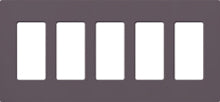 Lutron SC-5-PL Claro Satin Screwless Wallplate 5 Gang in Plum