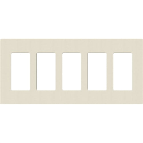 Lutron SC-5-PM Claro Satin Screwless Wallplate 5 Gang in Pumice