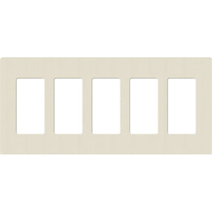Lutron SC-5-PM Claro Satin Screwless Wallplate 5 Gang in Pumice
