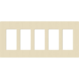 Lutron SC-5-SD Claro Satin Screwless Wallplate 5 Gang in Sand