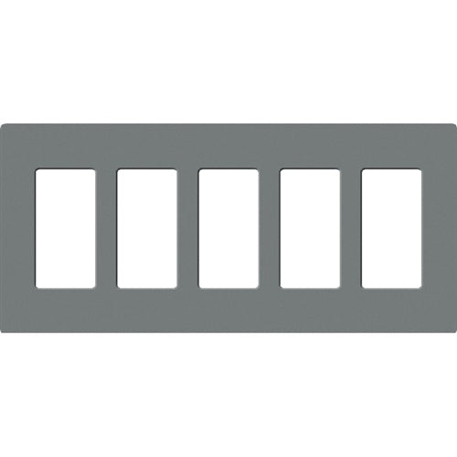Lutron SC-5-SL Claro Satin Screwless Wallplate 5 Gang in Slate