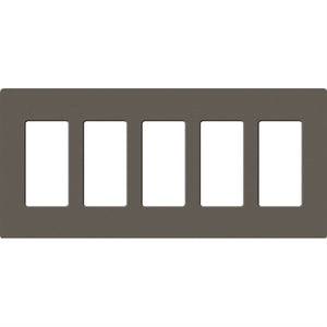 Lutron SC-5-TF Claro Satin Screwless Wallplate 5 Gang in Truffle
