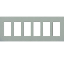 Lutron SC-6-BG Claro Satin Screwless Wallplate 6 Gang in Bluestone