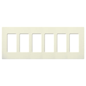 Lutron SC-6-BI Claro Satin Screwless Wallplate 6 Gang in Biscuit