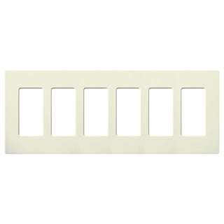 Lutron SC-6-BI Claro Satin Screwless Wallplate 6 Gang in Biscuit