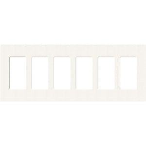 Lutron SC-6-BW Claro Satin Screwless Wallplate 5 Gang in Brilliant White