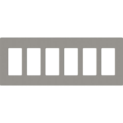 Lutron SC-6-CS Claro Satin Screwless Wallplate 5 Gang in Cobblestone