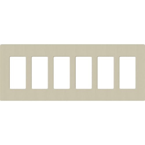 Lutron SC-6-CY Claro Satin Screwless Wallplate 5 Gang in Clay